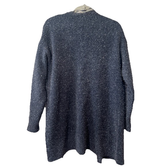 Lane‎ Bryant Eye Lash Glitter Cardigan Sweater Women 10/12 Gray Open Front EUC - Picture 8 of 9